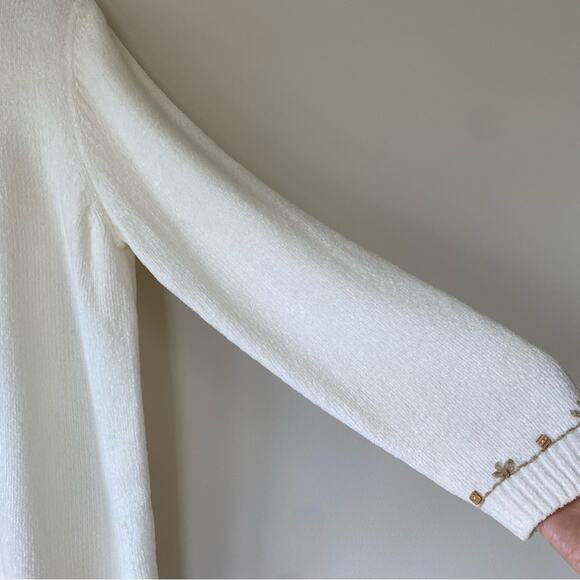 VTG Alfred Dunner Chenille Holiday Christmas Tree Sweater Beaded Grannycore XL - Picture 4 of 9